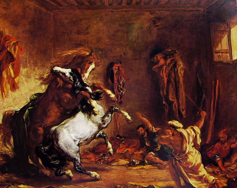 62 Delacroix-zuffa di cavalli in una scuderia.jpg