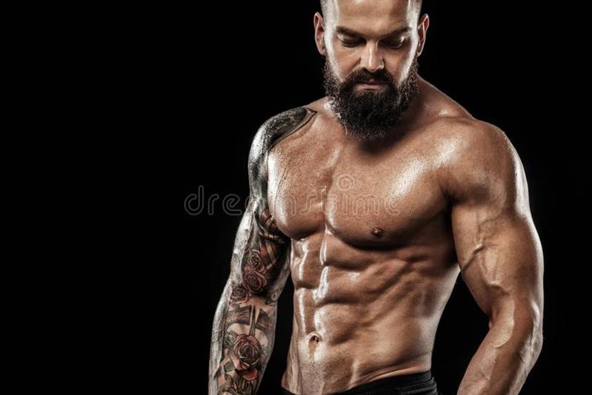 tattoo-man-bodybuilder-action-shot-copy-space-handsome-fit-man-posing-wearing-jeans-tattoo-sport-fashion-concept-105201737